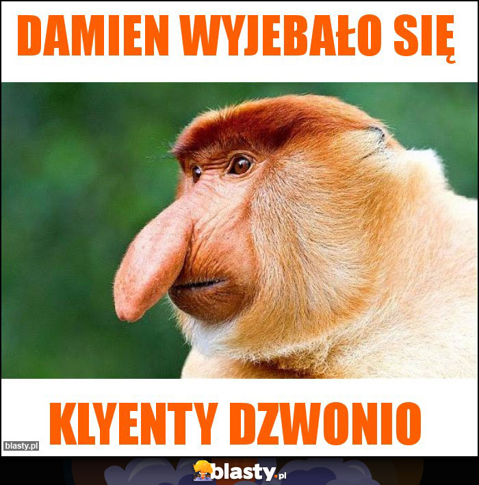 Damien wyjebało się