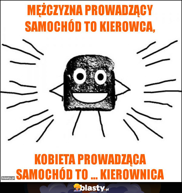 Mężczyzna prowadzący samochód to kierowca,