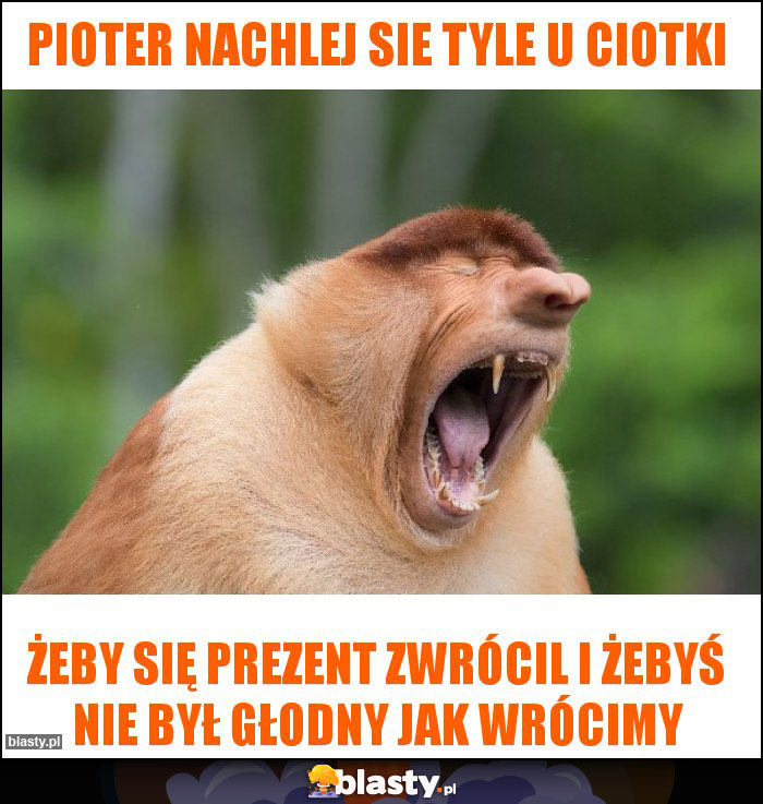 Pioter nachlej sie tyle u ciotki