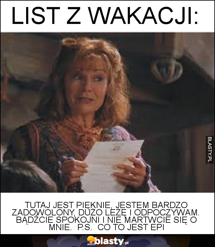 List z wakacji: