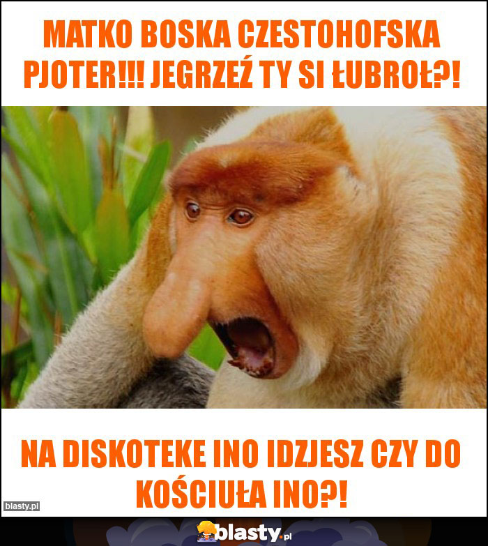 matko boska czestohofska pjoter!!! jegrzeź ty si łubroł?!