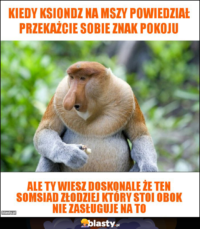 Kiedy ksiondz na mszy powiedział przekażcie sobie znak pokoju