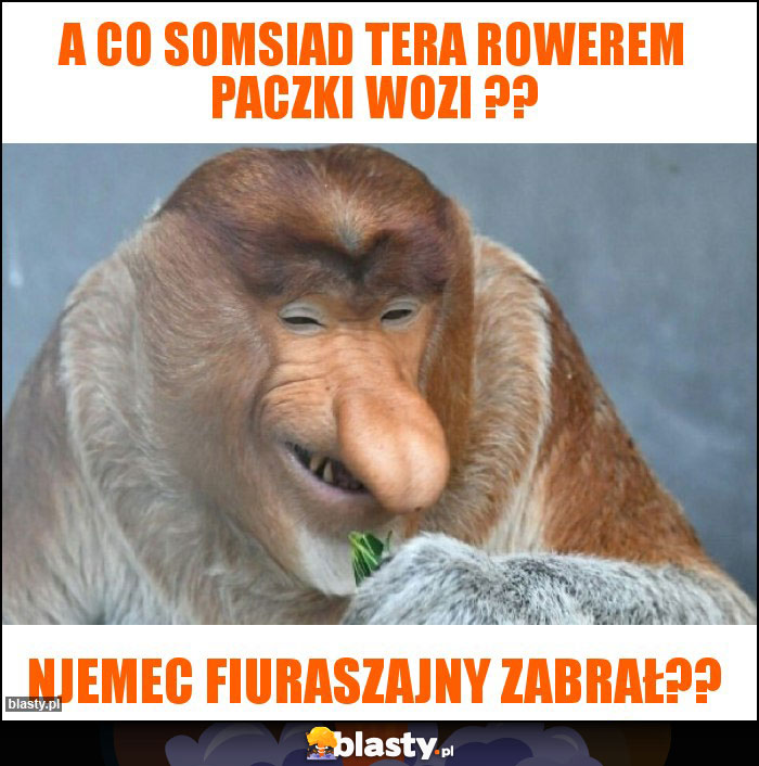 A co somsiad tera rowerem paczki wozi ??