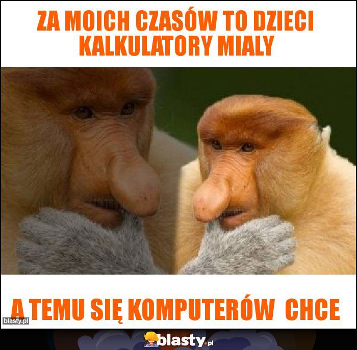 Za moich czasów to dzieci kalkulatory mialy