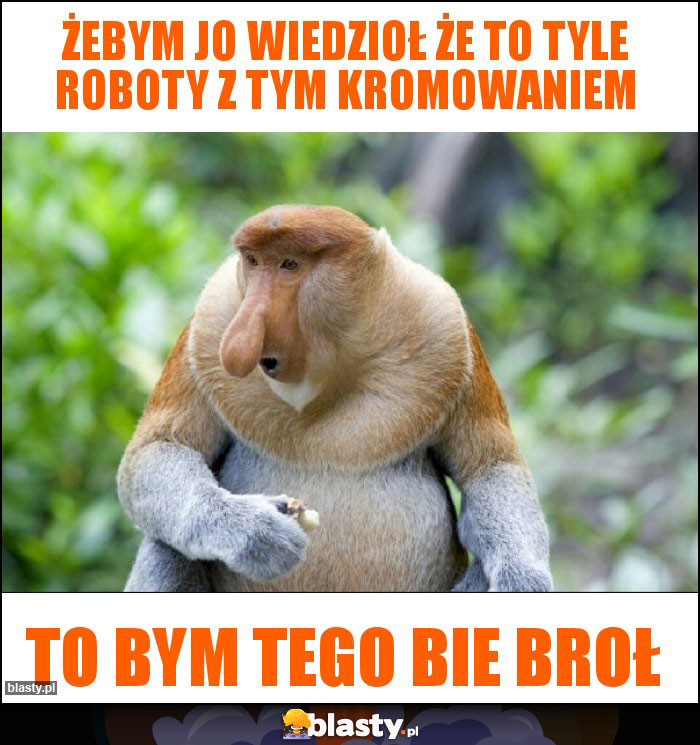 Żebym jo wiedzioł że to tyle roboty z tym kromowaniem