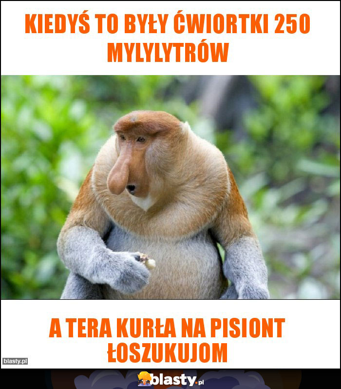 Kiedyś to były ćwiortki 250 mylylytrów