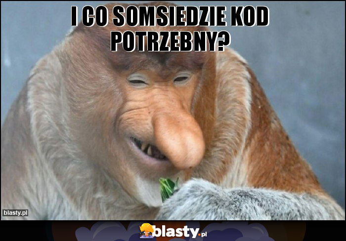 I co somsiedzie kod potrzebny?