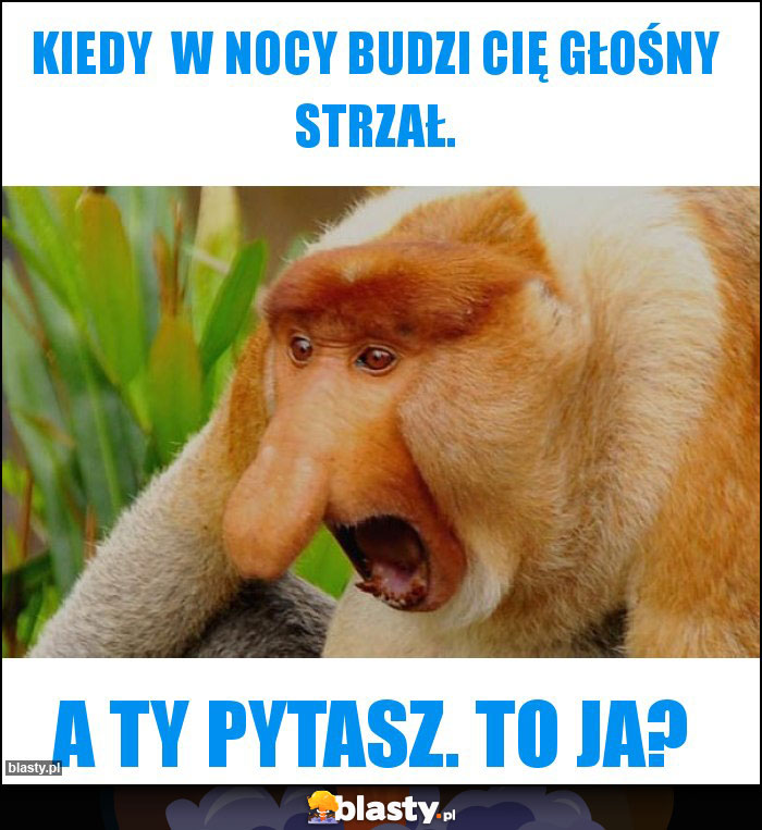 Kiedy  w nocy budzi cię głośny strzał.