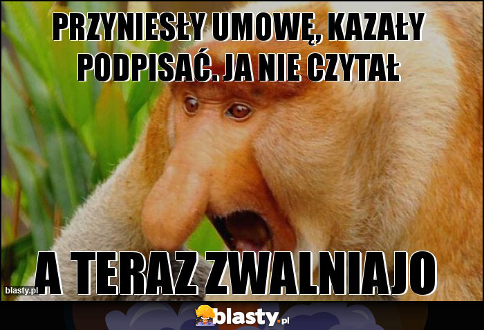 przyniesły umowę, kazały podpisać. ja nie czytał