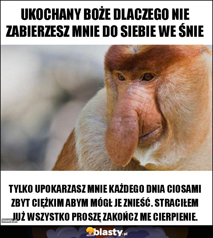 Ukochany Boże dlaczego nie zabierzesz mnie do siebie we śnie