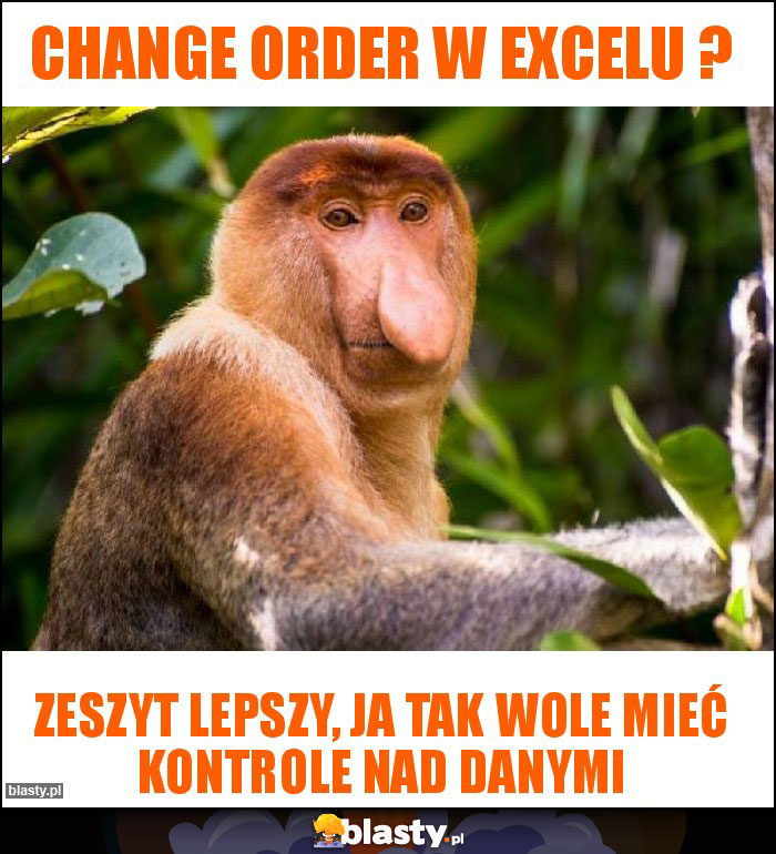 Change order w Excelu ?