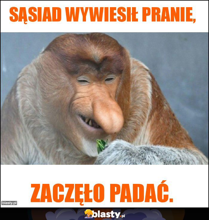 Sąsiad wywiesił pranie,