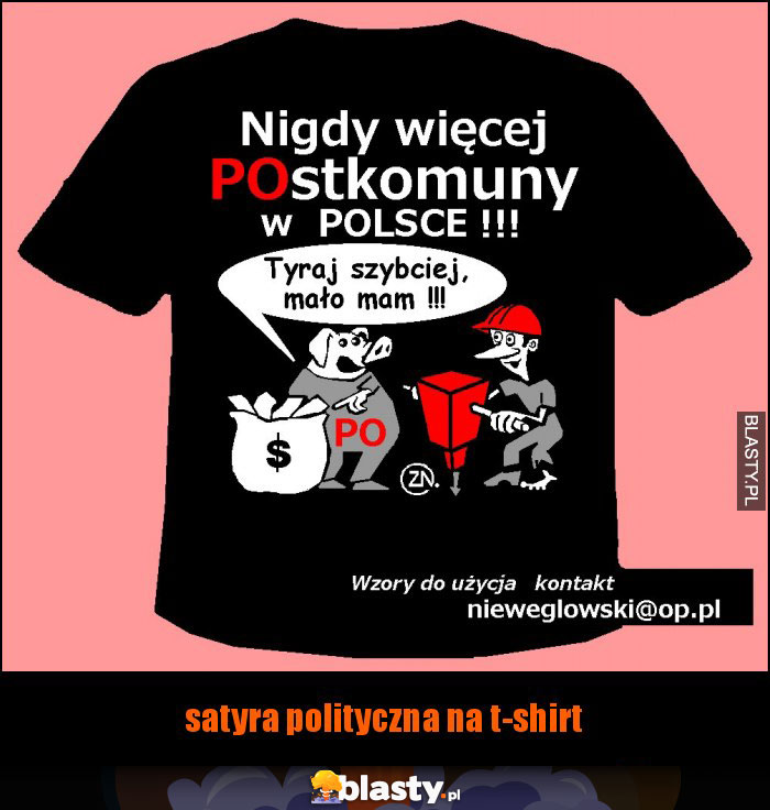 satyra polityczna na t-shirt