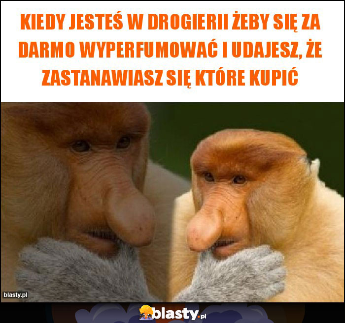 Kiedy jesteś w drogierii żeby się za darmo wyperfumować i udajesz, że zastanawiasz się które kupić