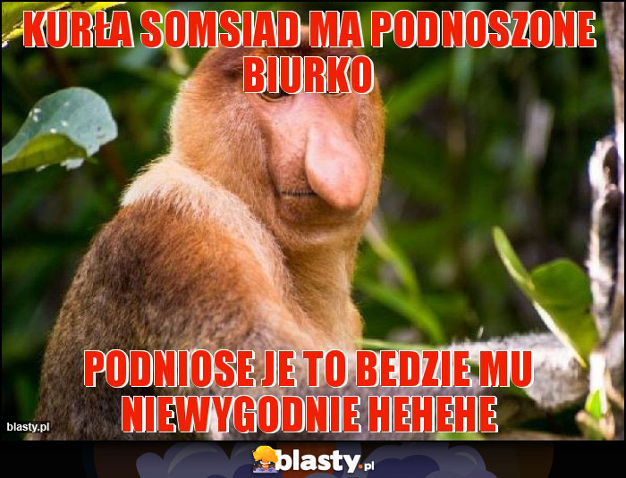 Kurła somsiad ma podnoszone biurko