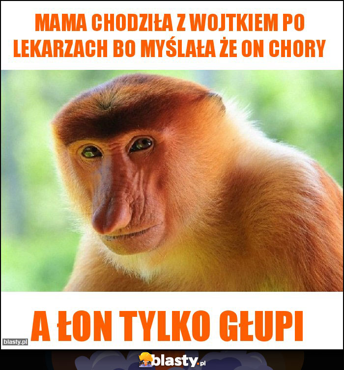 mama chodziła z Wojtkiem po lekarzach bo myślała że on chory