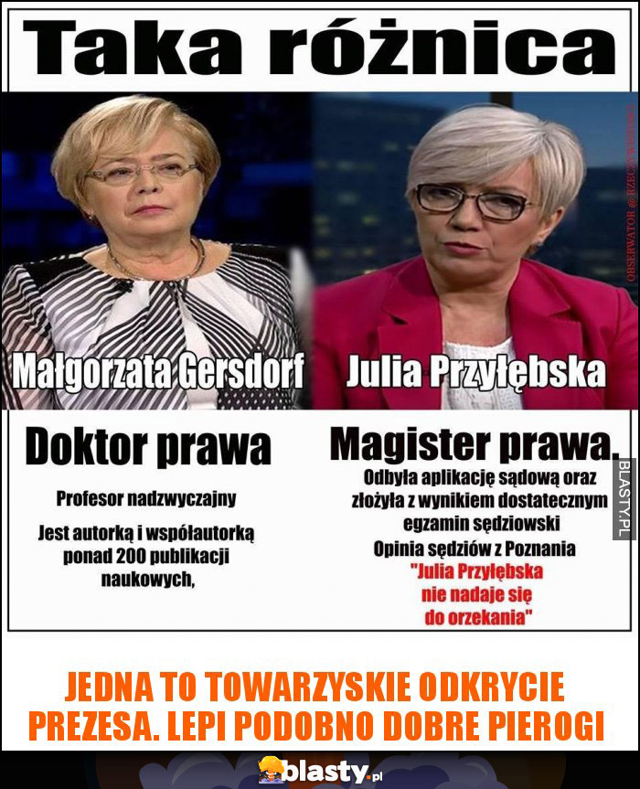 Jedna to towarzyskie odkrycie prezesa. Lepi podobno dobre pierogi