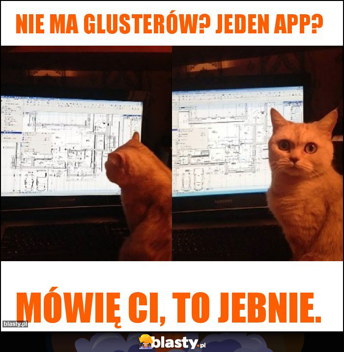 Nie ma glusterów? Jeden app?