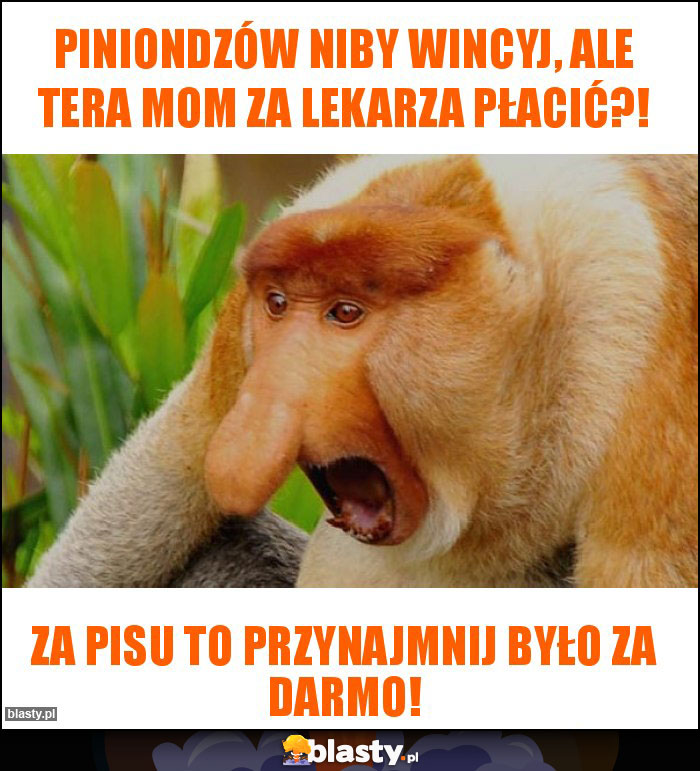 piniondzów niby wincyj, ale tera mom za lekarza płacić?!