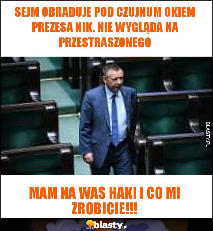 Sejm obraduje pod czujnum okiem prezesa NIK. Nie wygląda na przestraszonego