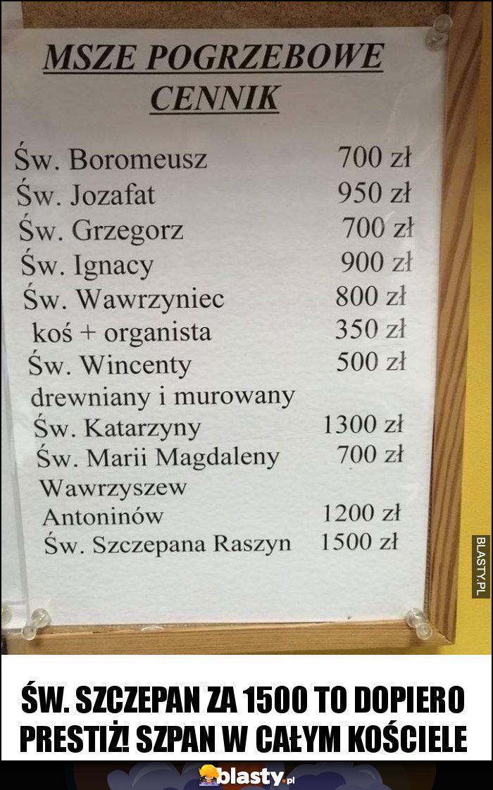 Św. Szczepan za 1500 to dopiero prestiż! Szpan w całym kościele