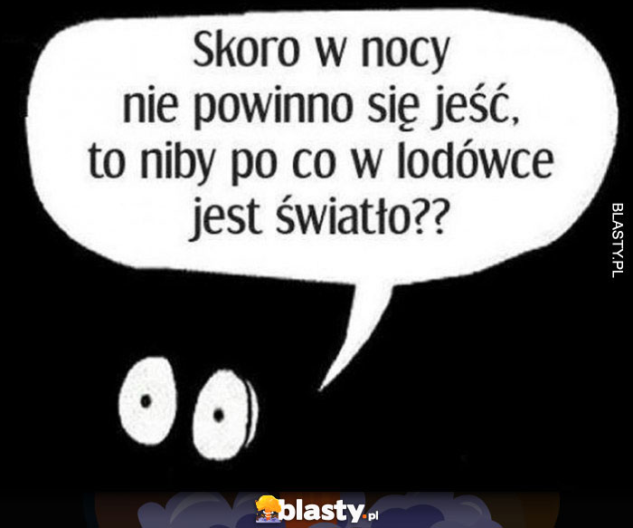 Skoro w nocy nie powinno się jeść to niby po co w lodówce jest światło?