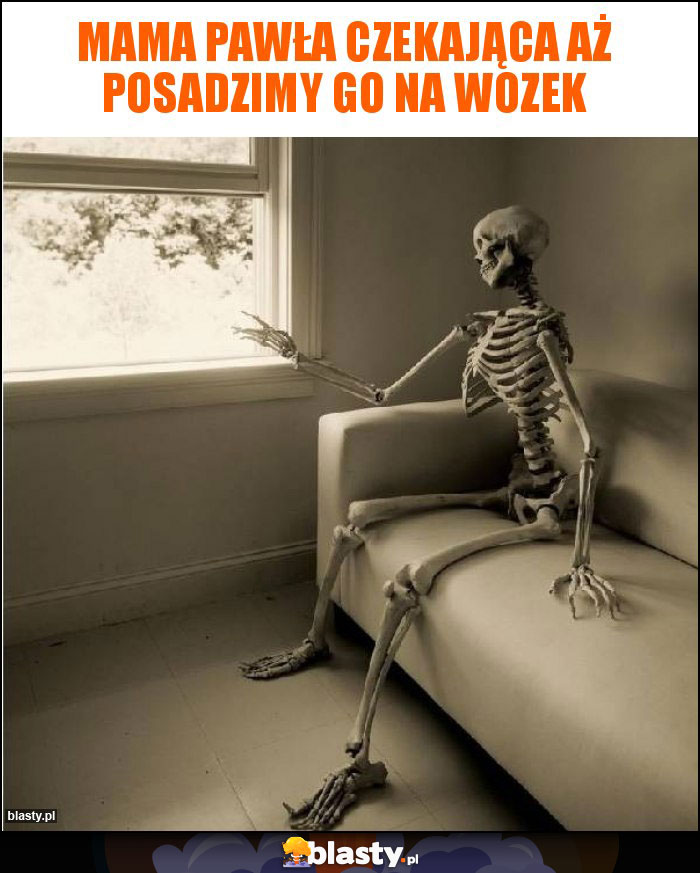 Mama Pawła czekająca aż posadzimy go na wozek