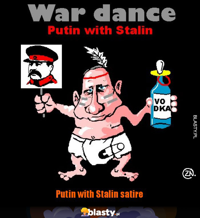 Putin with Stalin satire