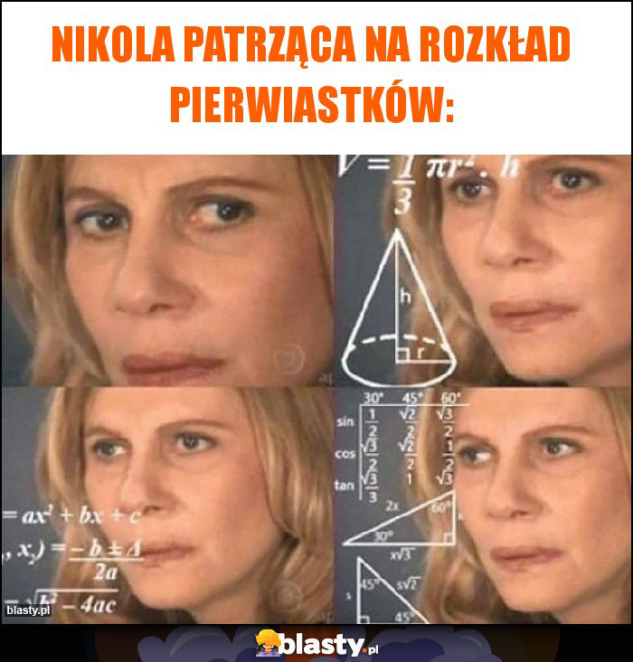 NIKOLA PATRZĄCA NA ROZKŁAD PIERWIASTKÓW: