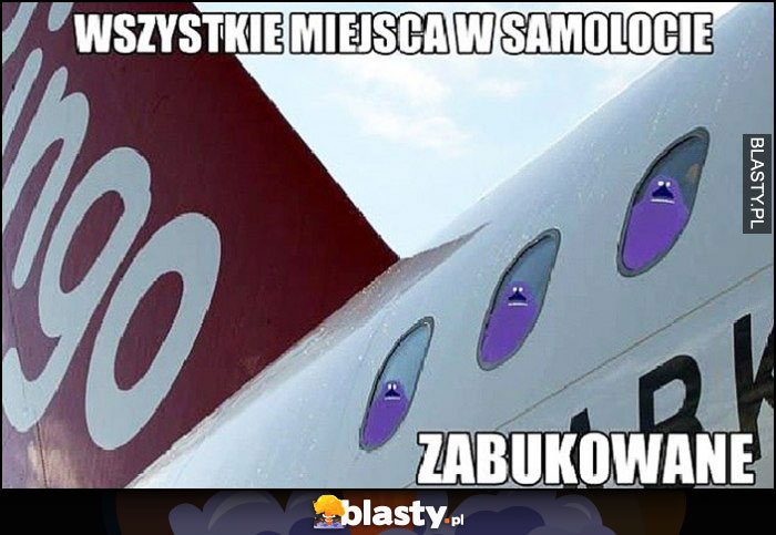 Wszystkie Miejsca W Samolocie Zabukowane Dos Ownie Buka Memy Gify I Mieszne Obrazki Facebook