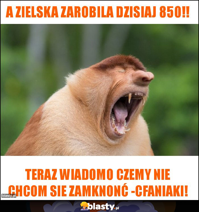 A Zielska zarobila dzisiaj 850!!