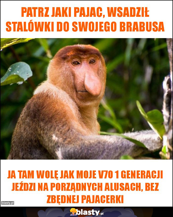 Patrz jaki pajac, wsadził stalówki do swojego brabusa