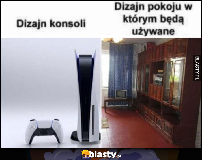 Dizajn konsoli PS5 vs dizajn pokoju w którym będzie używana stara meblościanka