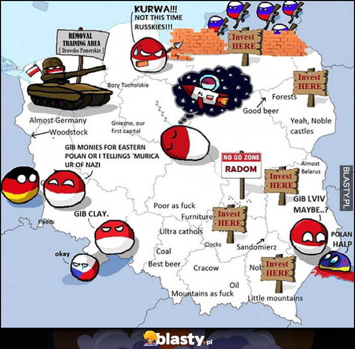 Mapa polski polandball wyjaśnienie Polska