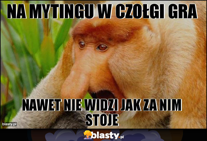 Na mytingu w czołgi gra