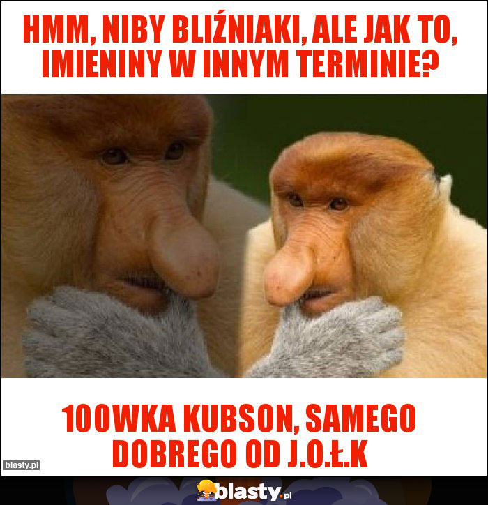 Hmm, niby bliźniaki, ale jak to, imieniny w innym terminie?