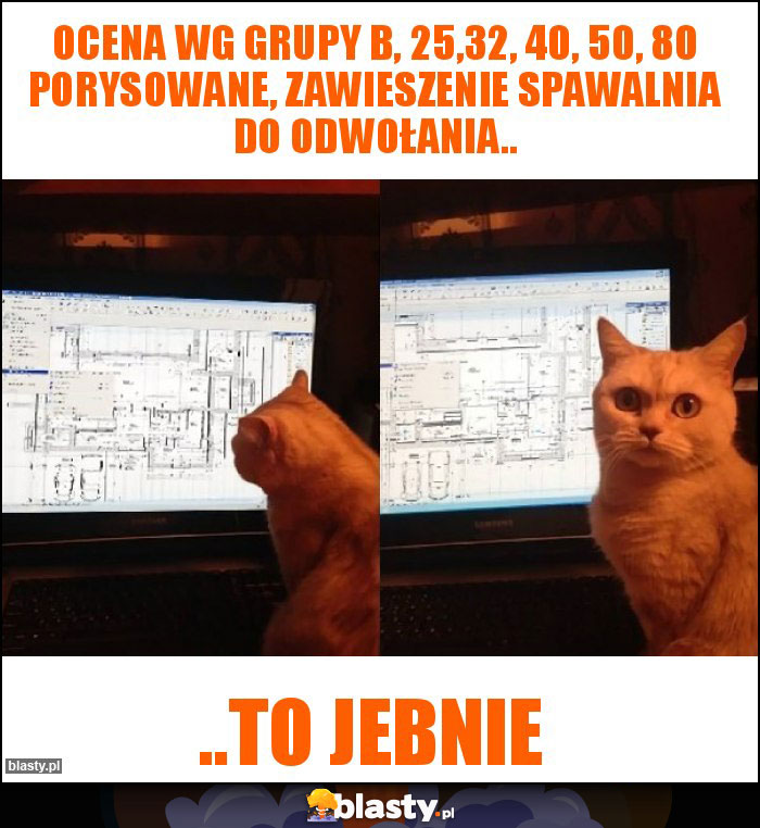 Ocena wg Grupy b, 25,32, 40, 50, 80 porysowane, zawieszenie spawalnia do odwołania..