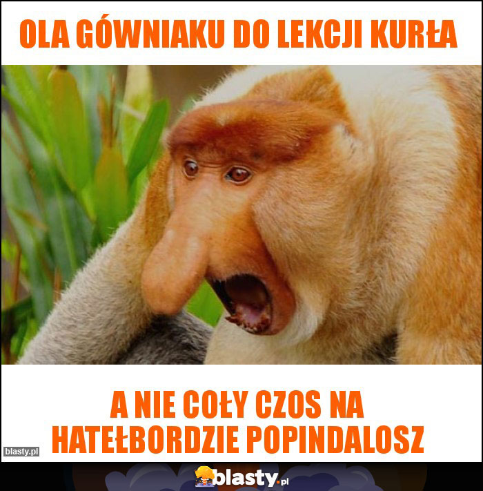 Ola gówniaku do lekcji kurła