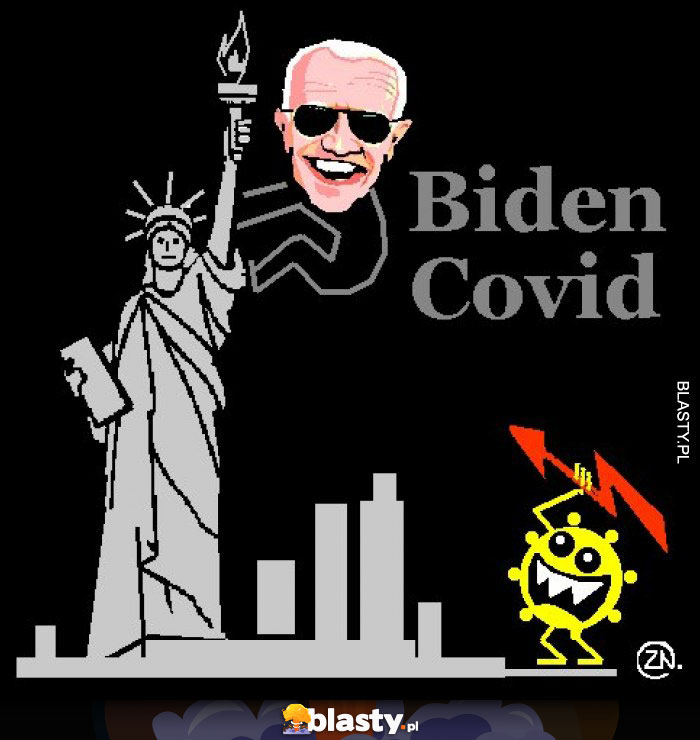 Satire Covid Biden cartoon