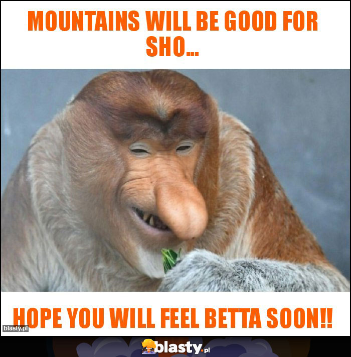 Mountains will be good for sho...