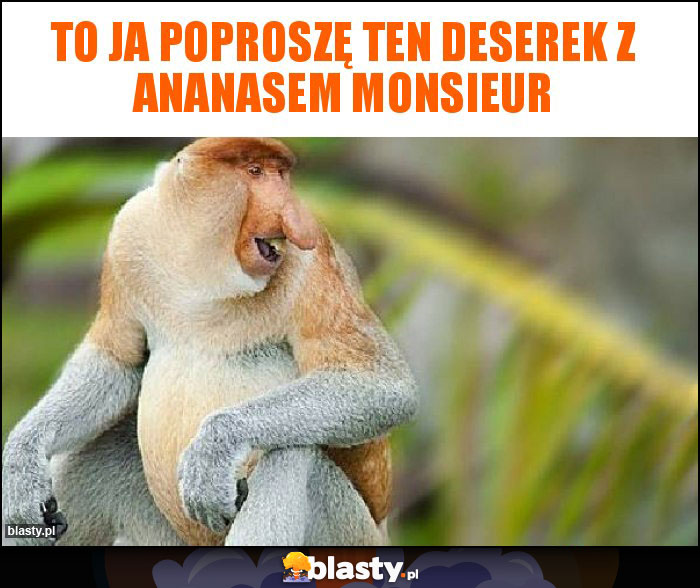 to ja poproszę ten deserek z ananasem monsieur