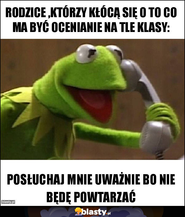 Rodzice ,którzy kłócą się o to co ma być ocenianie na tle klasy: