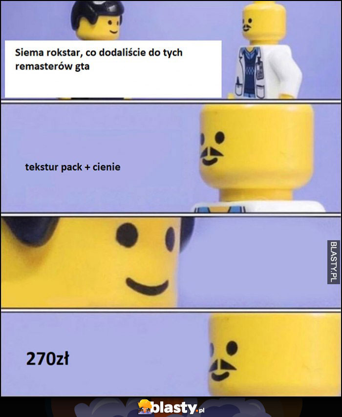 Siema Rockstar, co dodaliście do tych remasterów GTA? Pack tekstur i cienie, 270 zł się należy Lego