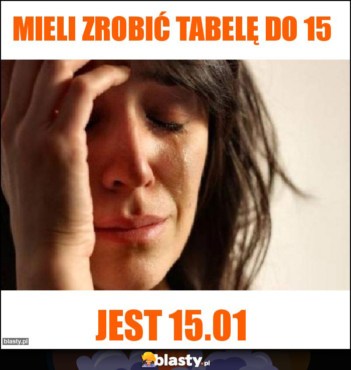 Mieli zrobić tabelę do 15