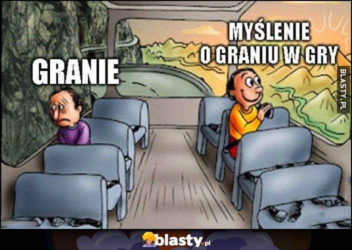 Granie vs myślenie o graniu w gry porównanie